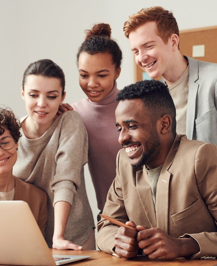 Entrepreneurs completing company registration online
