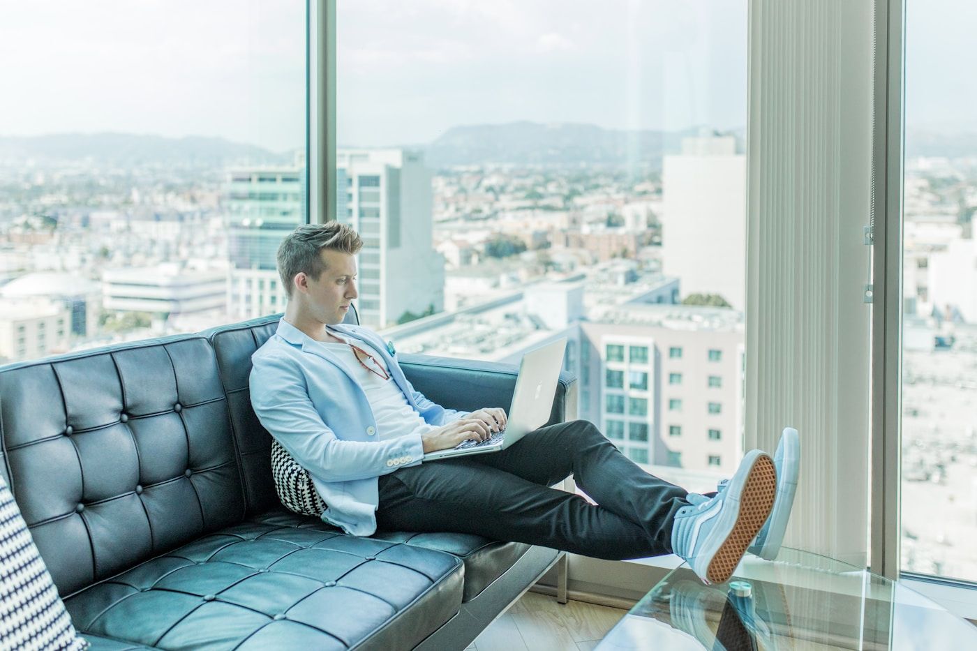 Entrepreneur working on a laptop
